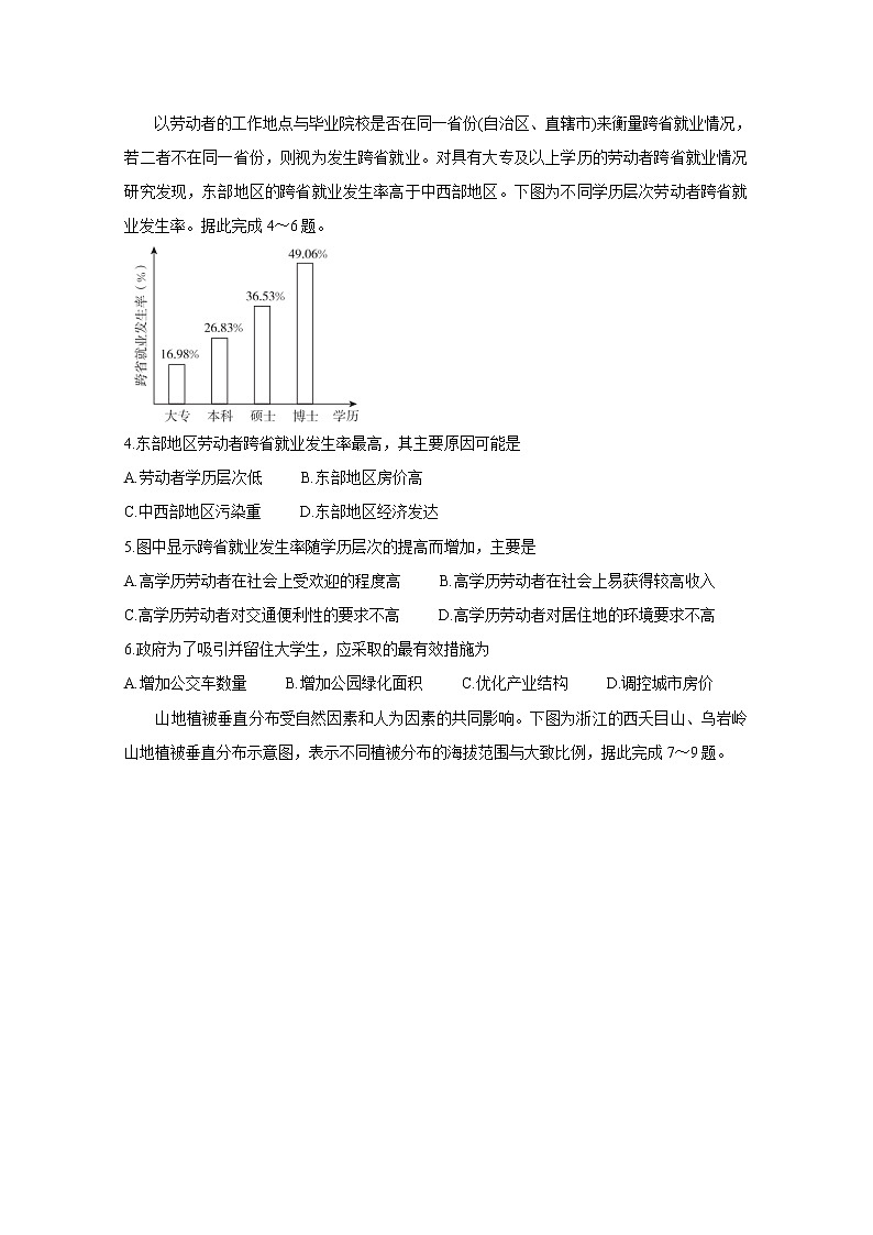 2021湖北省“决胜新高考・名校交流“高三下学期3月联考试题地理含解析02