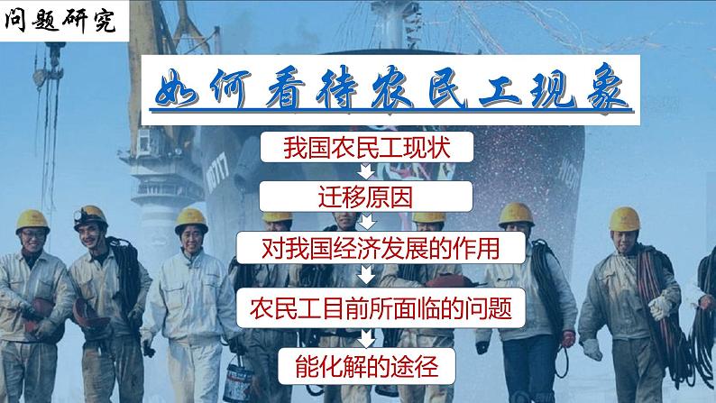 高中地理 必修二 如何看待农民工现象 问题探究:如何看待农民工现象 课件02
