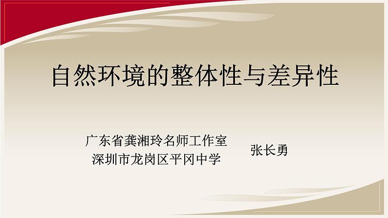 高中地理 自然环境的整体性与差异性 课件第1页