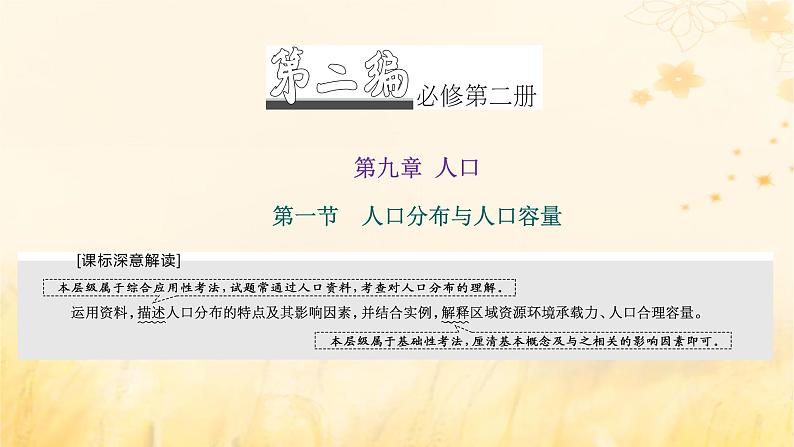 新课标2023版高考地理一轮总复习第九章人口第一节人口分布与人口容量课件第1页