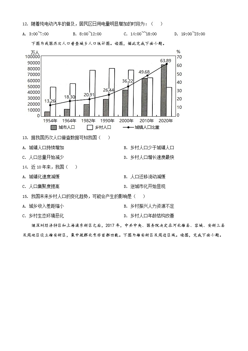 2021-2022学年天津市东丽区高一下学期期末质量监测地理试题Word版含答案第3页