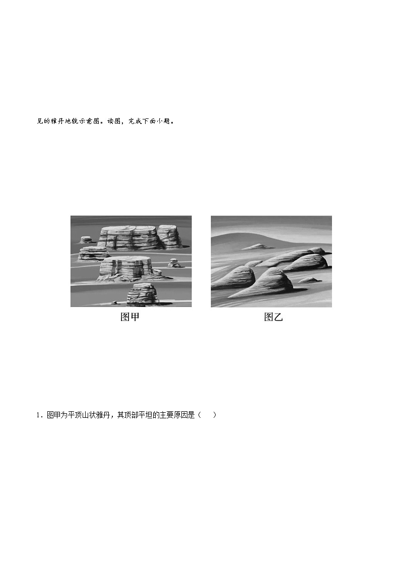 2.2 风成地貌作业(课时作业)-2022-2023学年高一地理上册同步备课系列(湘教版2019必修第一册)(原卷版)第2页