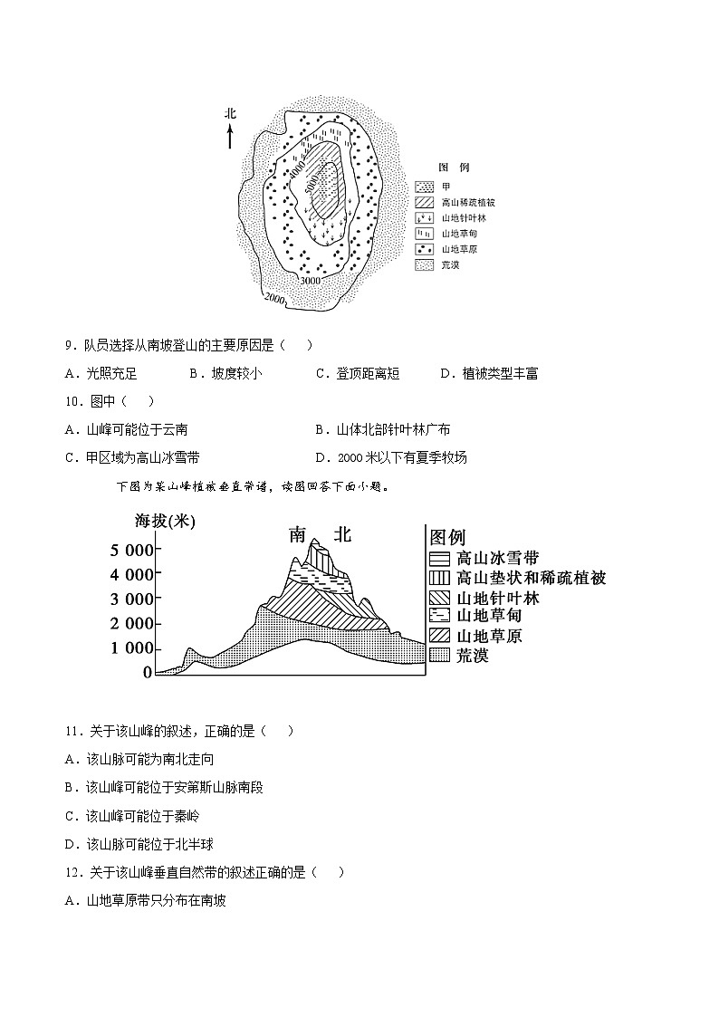 5.1自然环境的差异性(练习)-2022-2023学年高二地理同步备课系列(鲁教版2019选择性必修1)03