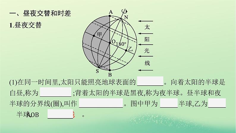 2022_2023学年新教材高中地理第一章地球的运动第二节地球运动的地理意义第1课时地球自转的地理意义课件新人教版选择性必修1第5页