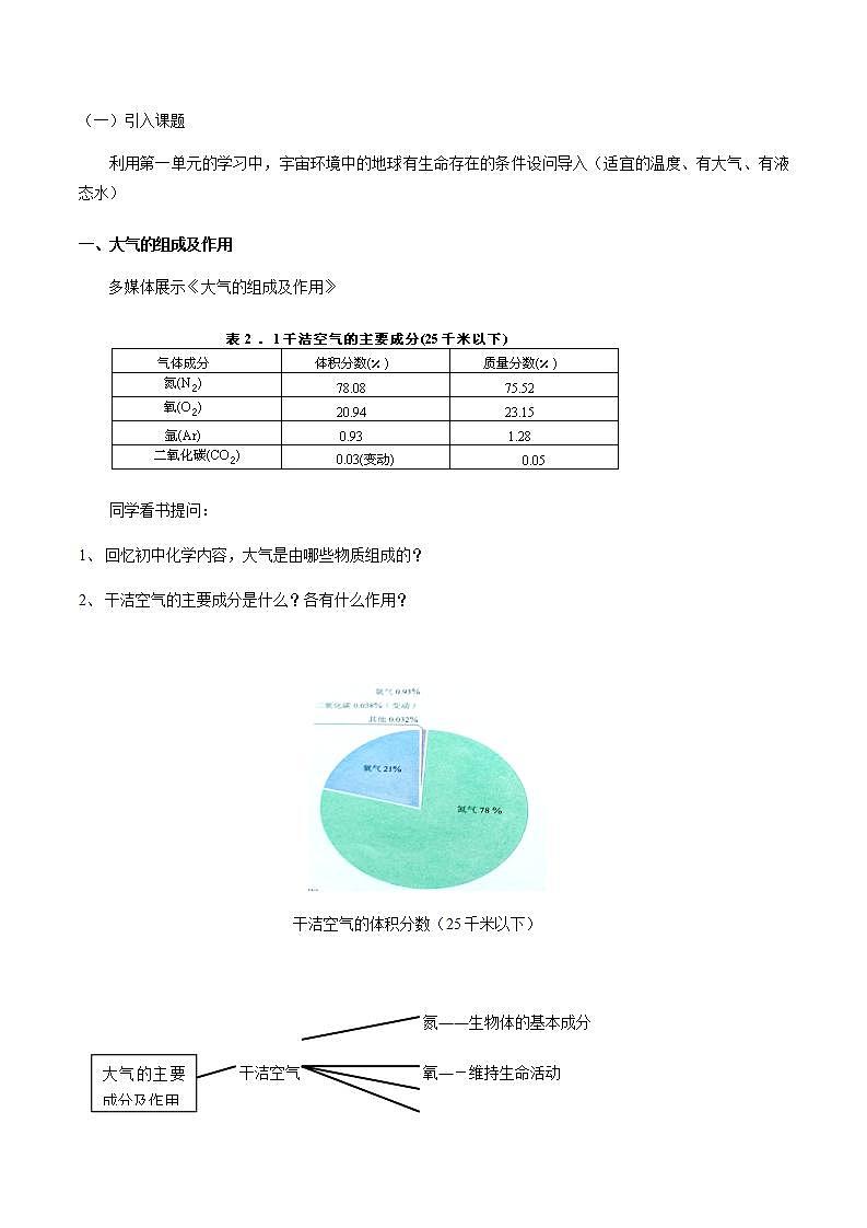 【新教材精创】2.1 大气的组成和垂直分层教学设计(2)-人教版高中地理必修第一册02
