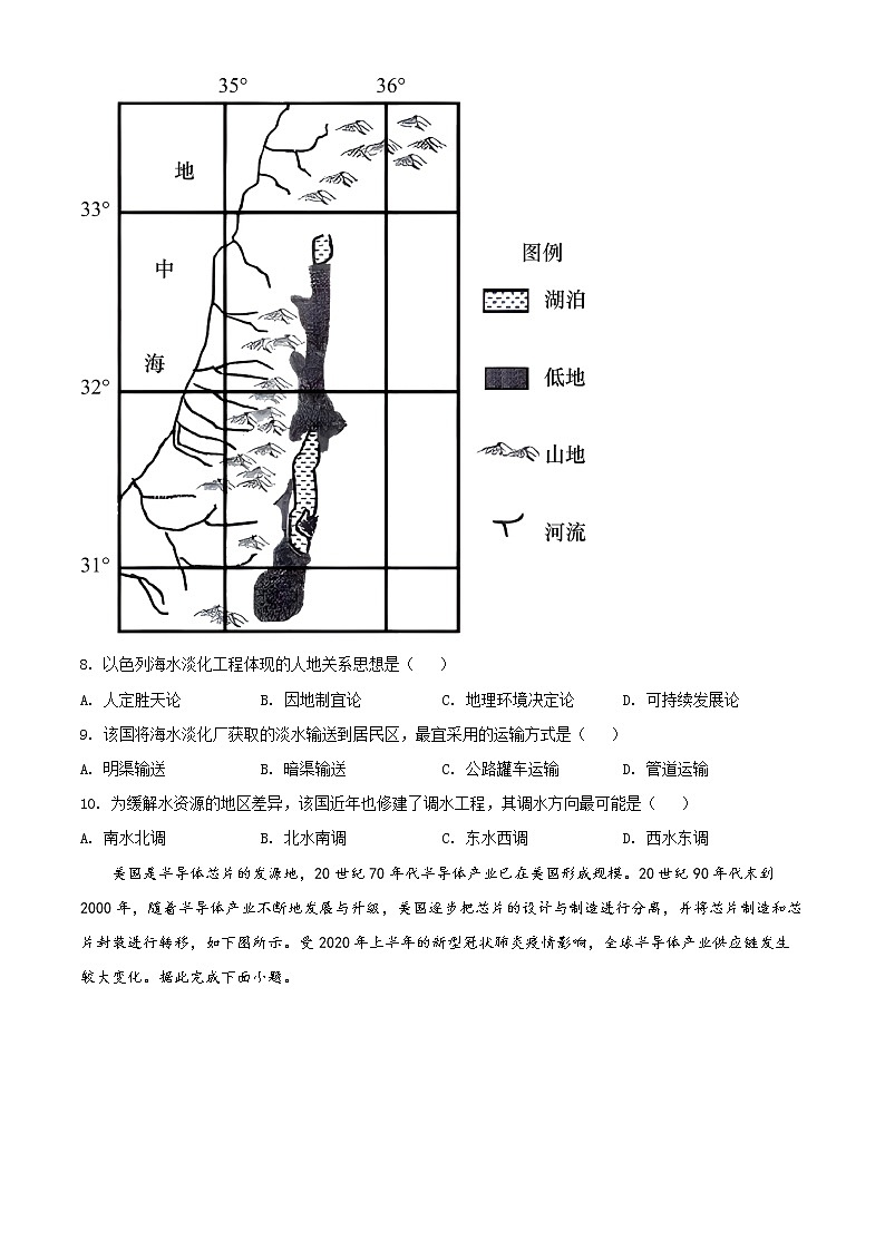 山西省吕梁市兴县友兰中学2022-2023学年高三上学期开学摸底地理试题03