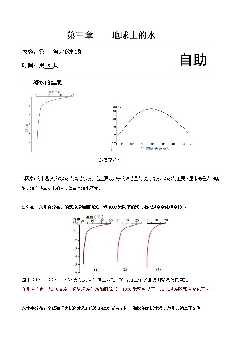 高中地理必修一 3.2 海水的性質(zhì)20202021學(xué)年學(xué)案第1頁