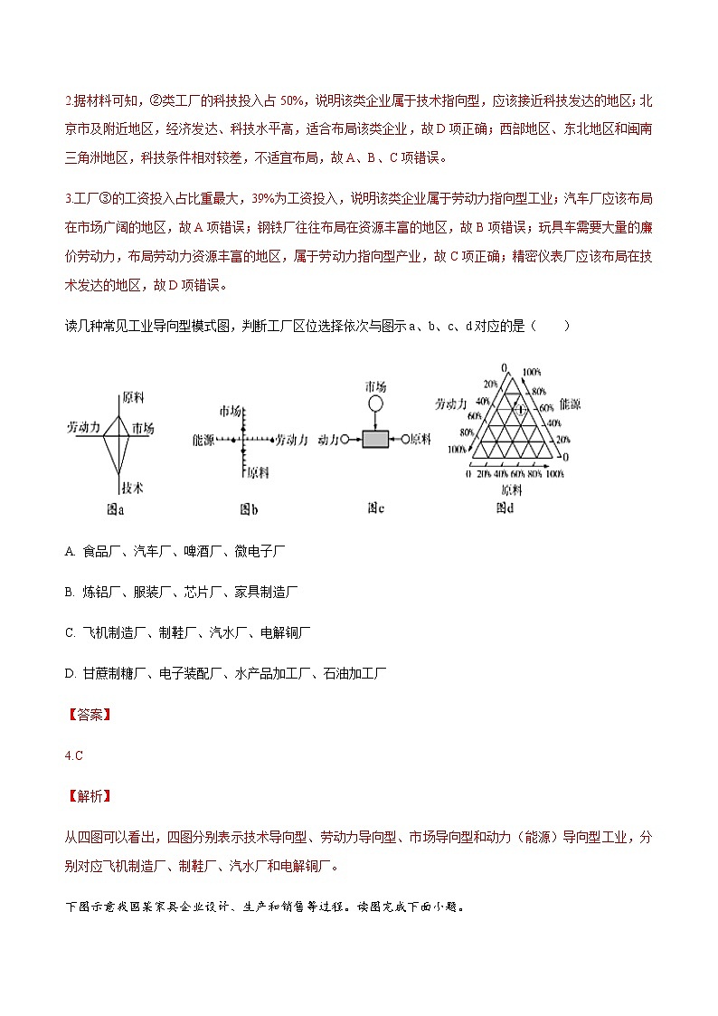 高中地理必修二 3.2 工业区位因素及其变化 同步练习(含答案)02