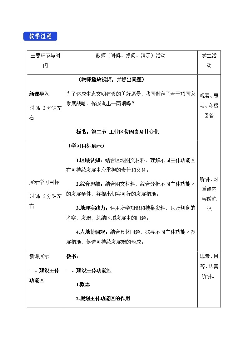 高中地理必修二 5.3 中国国家发展战略举例(第一课时)教学设计第2页