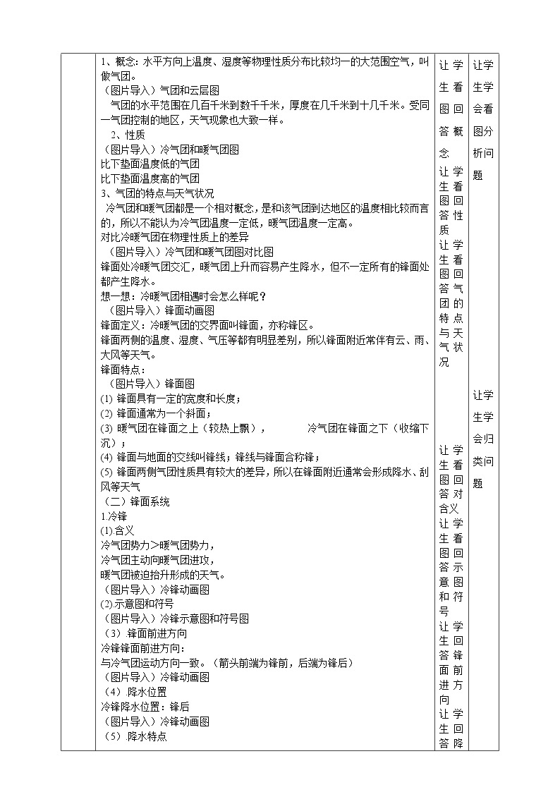 高中地理选择性必修一 3.1常见天气系统教学设计02