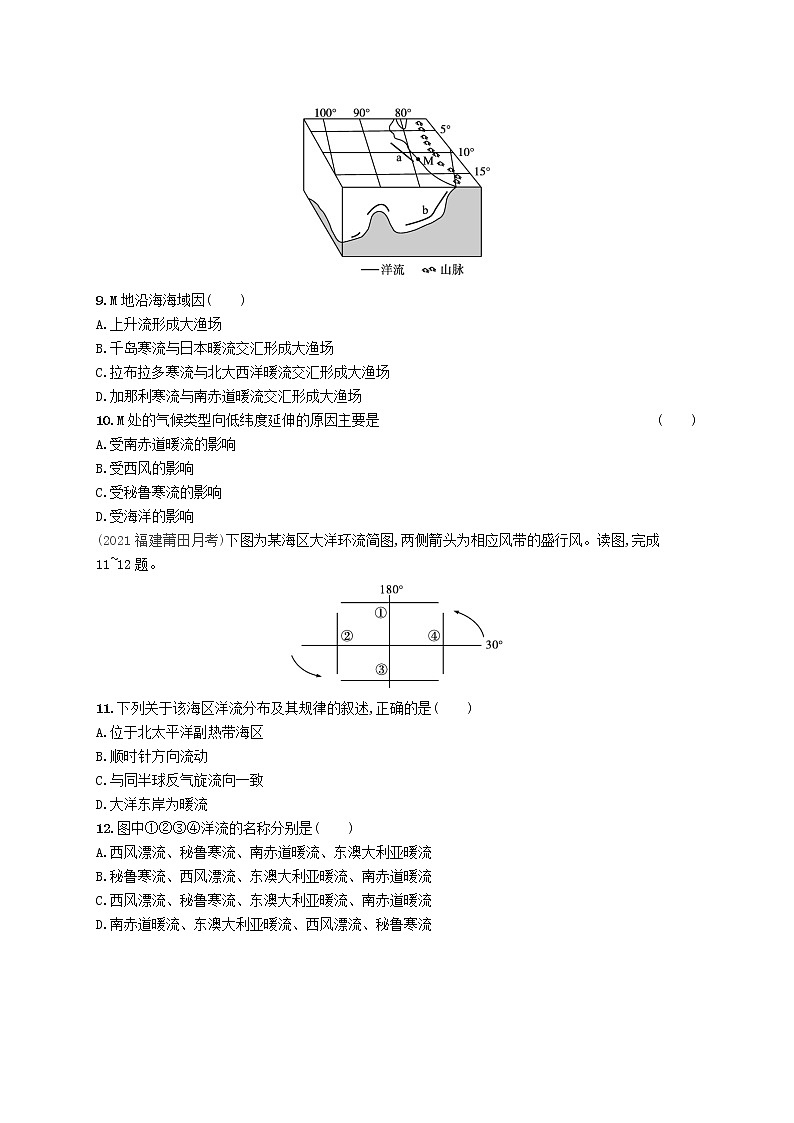 2022_2023學(xué)年新教材高中地理第四單元水體運(yùn)動的影響第二節(jié)洋流及其影響課后習(xí)題魯教版選擇性必修1第3頁