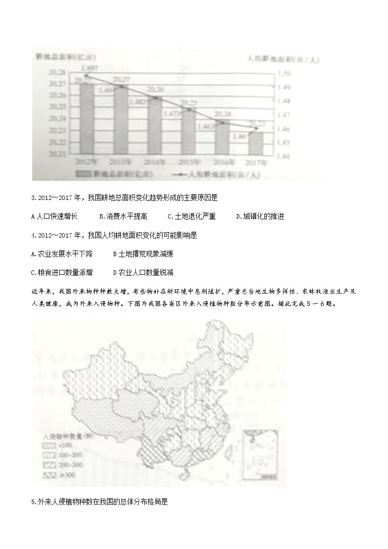 2021-2022学年山西省六校联考高二下学期期末地理试题02