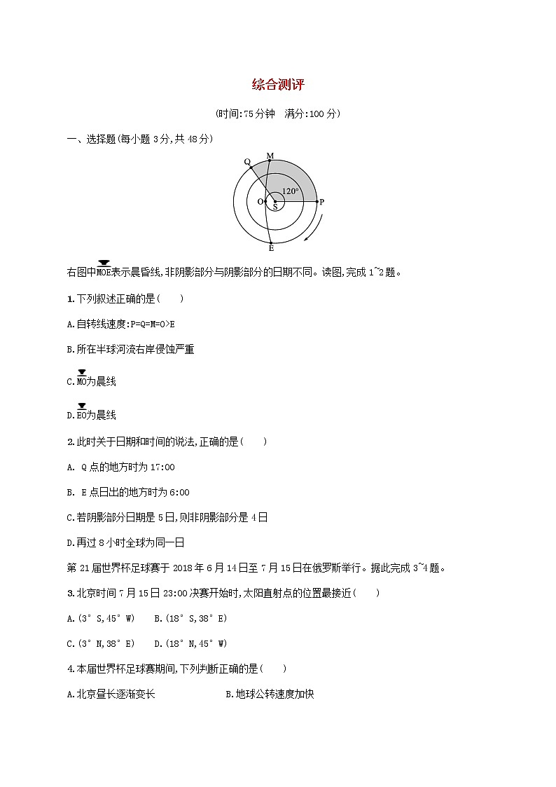 2022_2023学年新教材高中地理综合测评鲁教版选择性必修1第1页