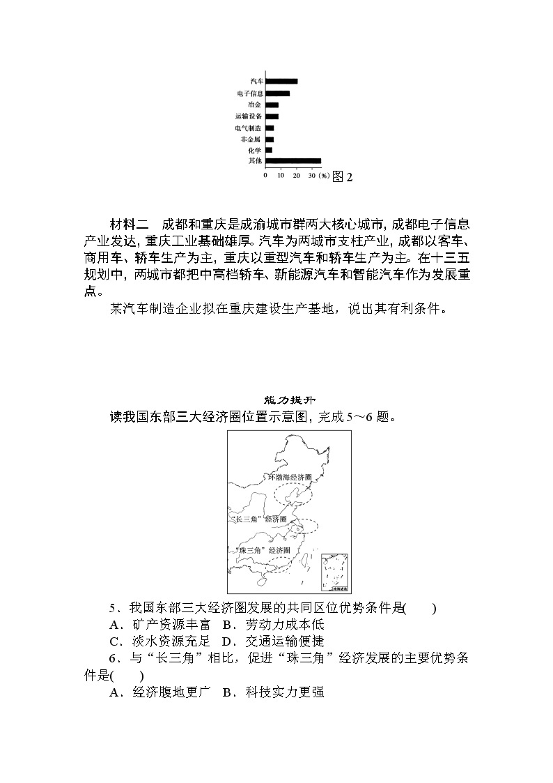 高三地理复习课时作业20　中国的工业02