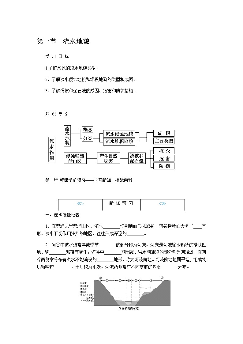湘教版高中地理必修第一册2.1流水地貌导学案01