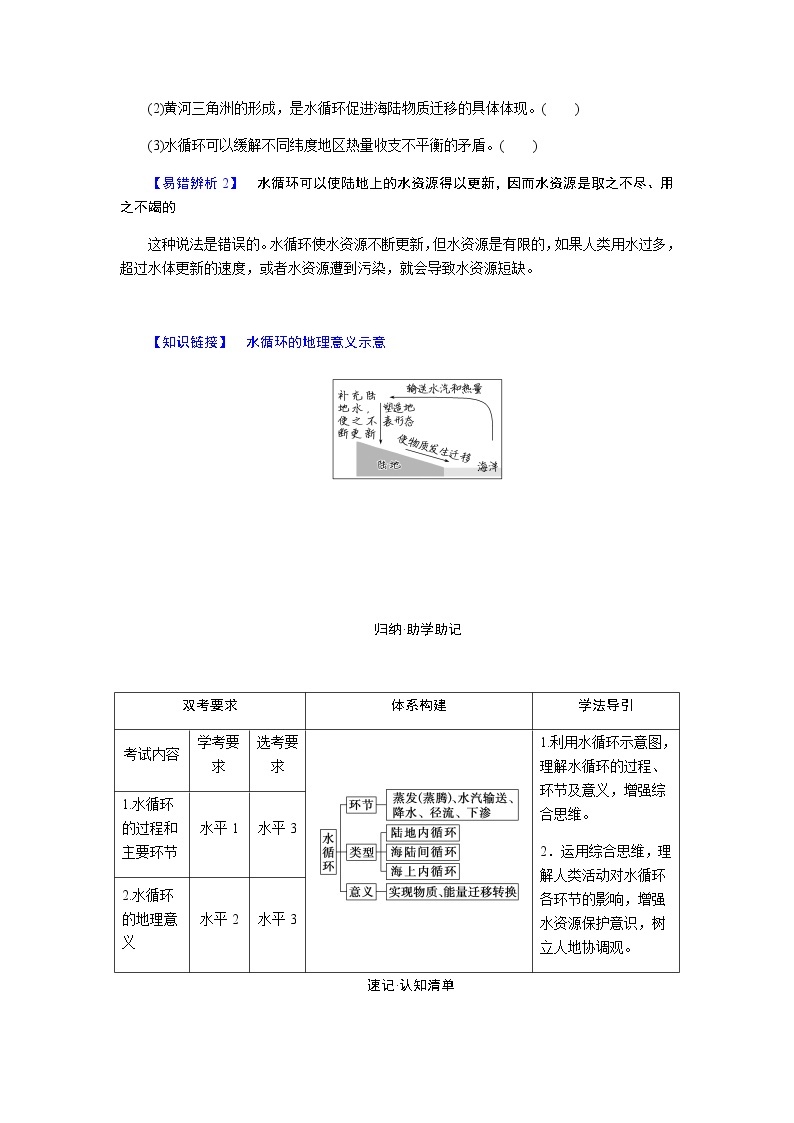 人教版高中地理必修第一册3.1水循环导学案03