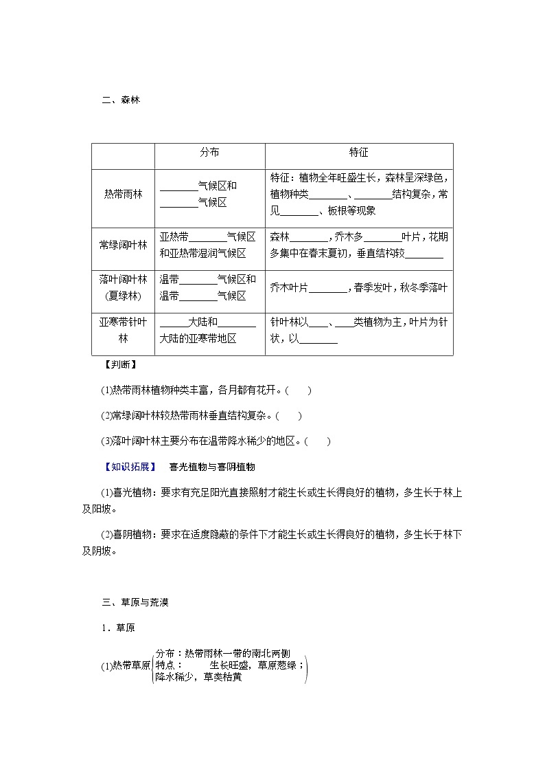 人教版高中地理必修第一册5.1植被与土壤导学案02