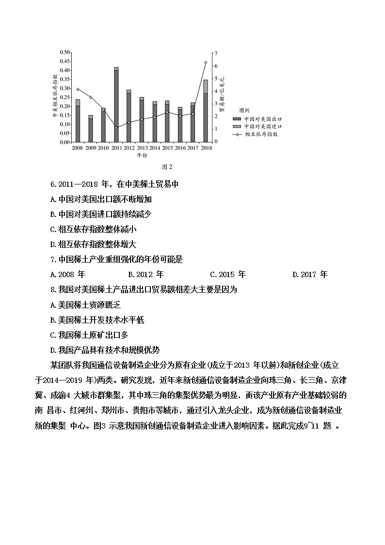 安徽省卓越县中联盟2022-2023学年高三上学期开学考试地理试题(Word版含答案)第3页
