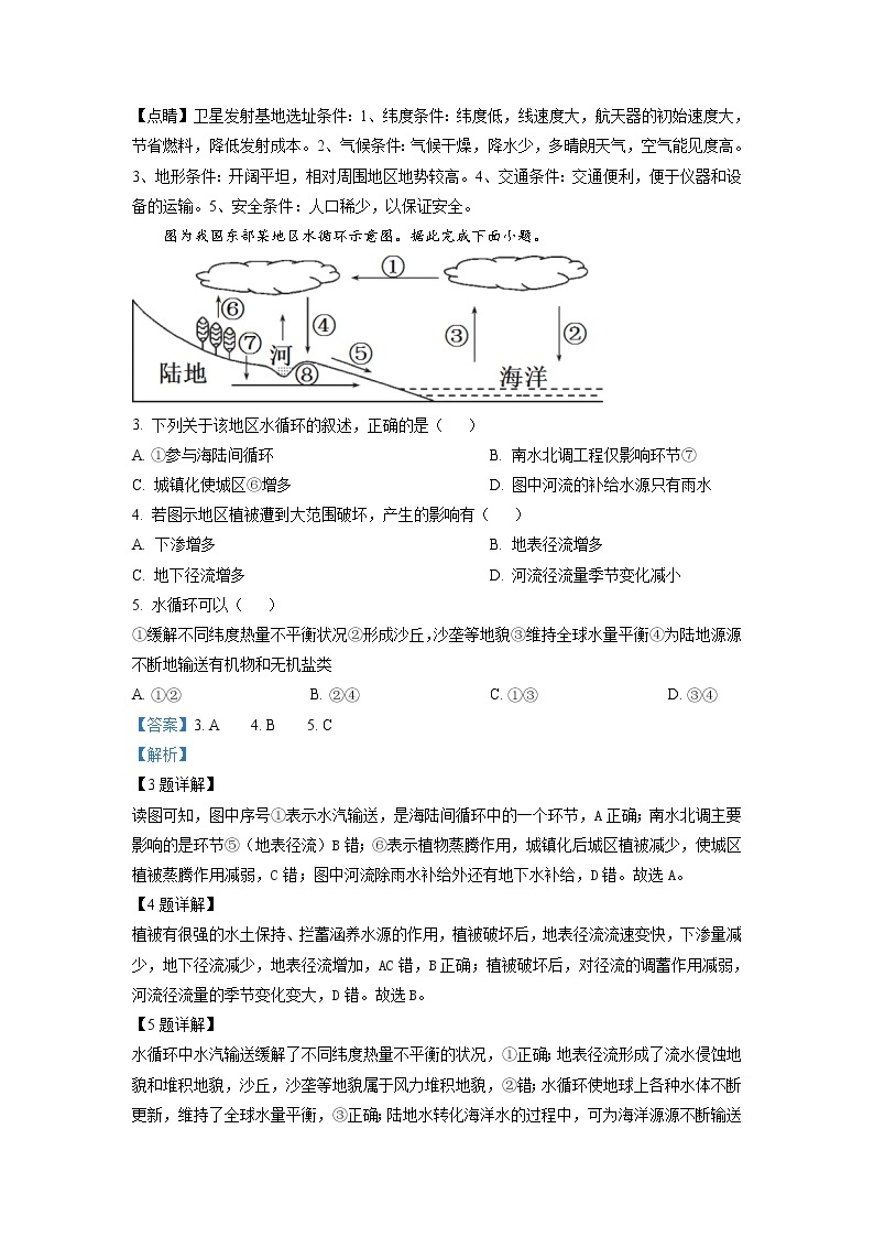 2022-2023学年湖南省怀化市高二上学期开学联考地理试题含解析02