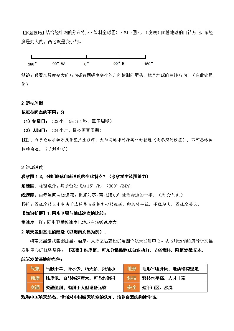 第一节 地球的自转运动及其地理意义(讲义)-2023年高考地理一轮复习讲练测(新教材新高考)第2页