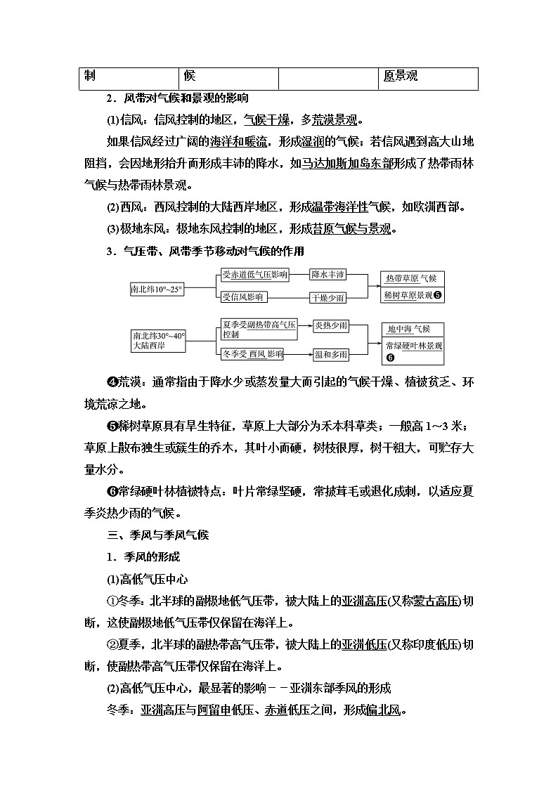 鲁教版高考地理一轮总复习第3单元第3节气压带、风带与气候课时学案第3页