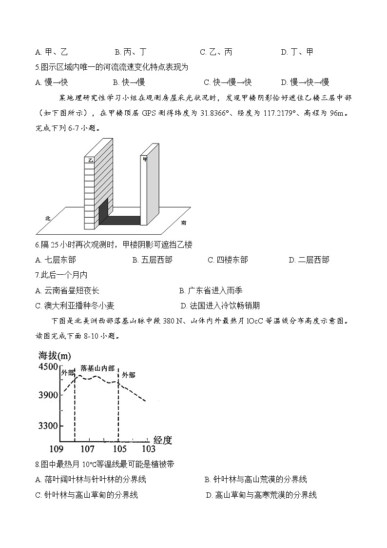 2021定远县育才学校高三上学期第一次月考地理试题含答案第2页