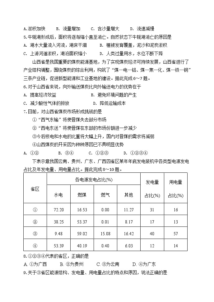 2021重庆市实验中学校高二上学期第二阶段测试地理试题含答案第2页