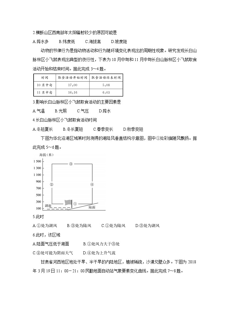 2021福州八县()一中高二上学期期末联考试题地理含答案02