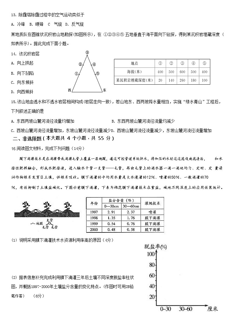 2020济宁育才中学高二下学期周末定时测试(一)地理试题含解析第3页