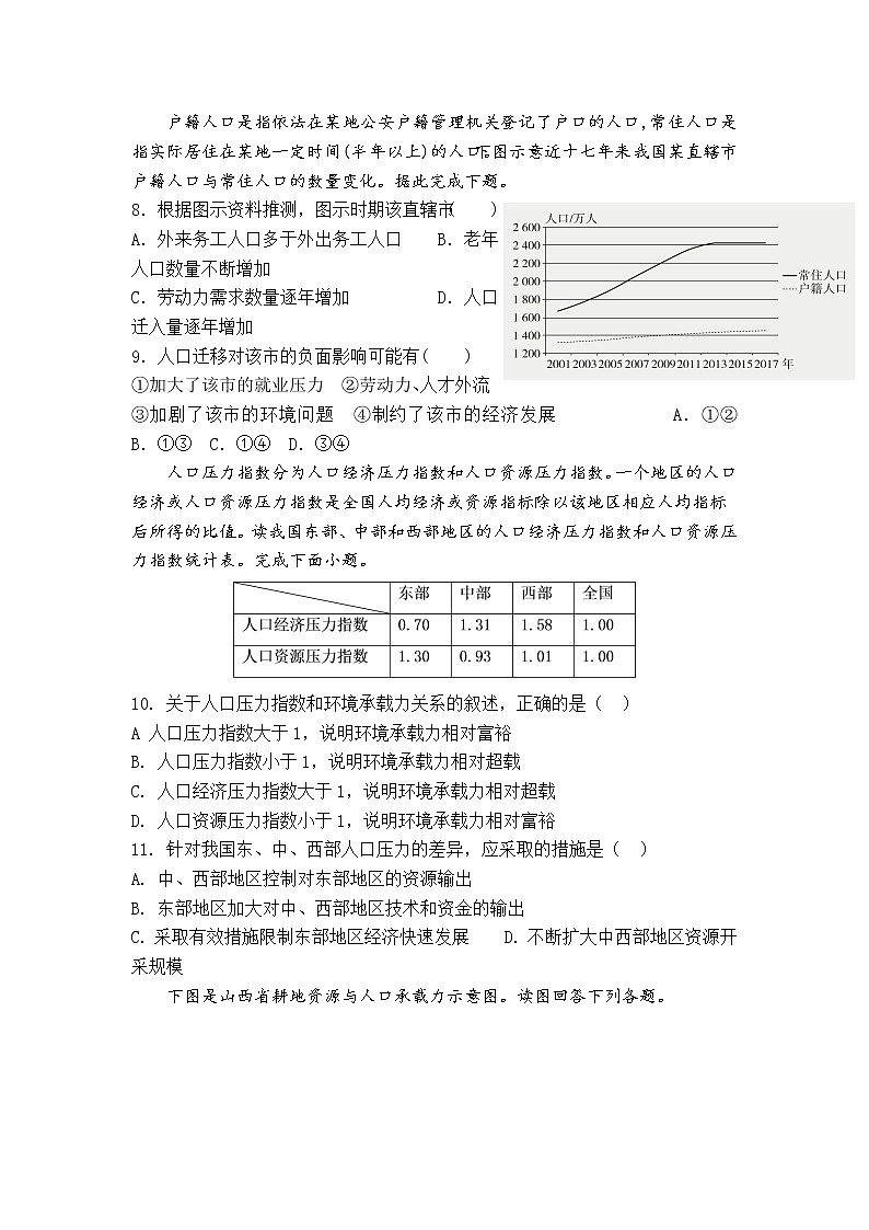 2021济南章丘一中高一下学期4月月考地理试卷含答案第2页