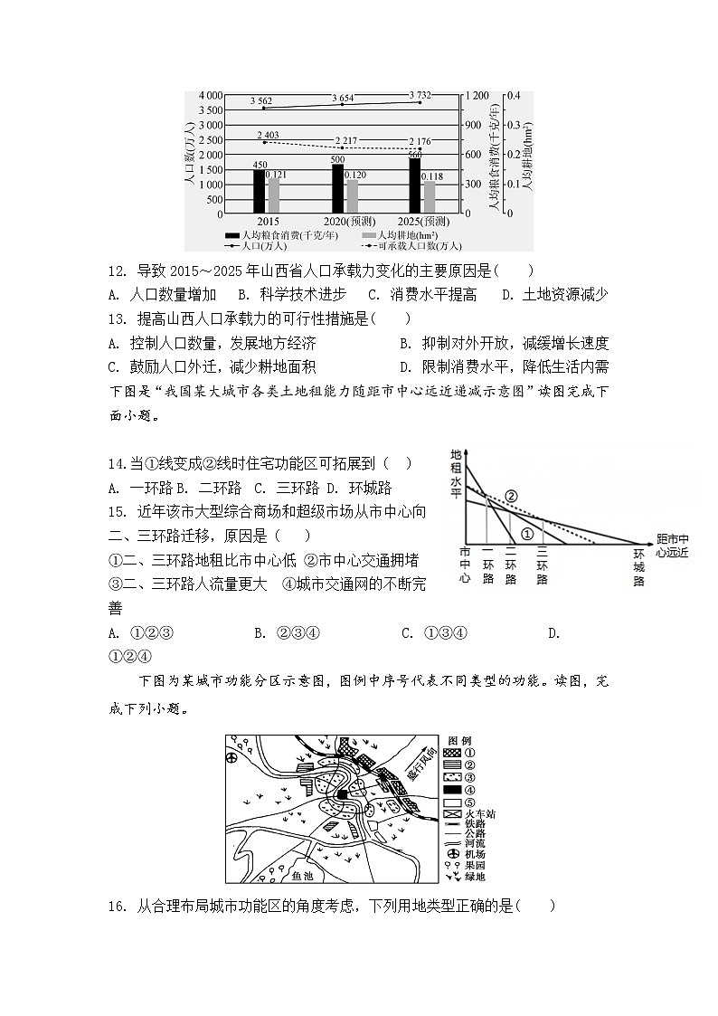 2021济南章丘一中高一下学期4月月考地理试卷含答案第3页