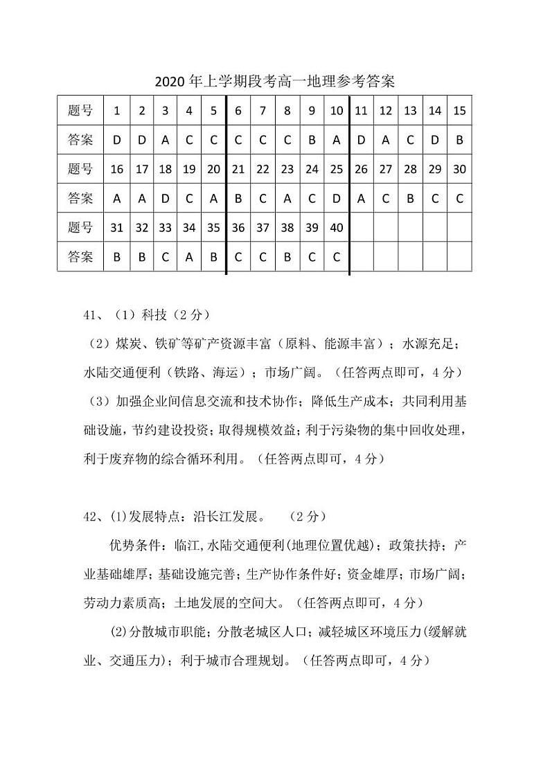 2020临澧县一中高一下学期段考地理试题PDF版含答案01