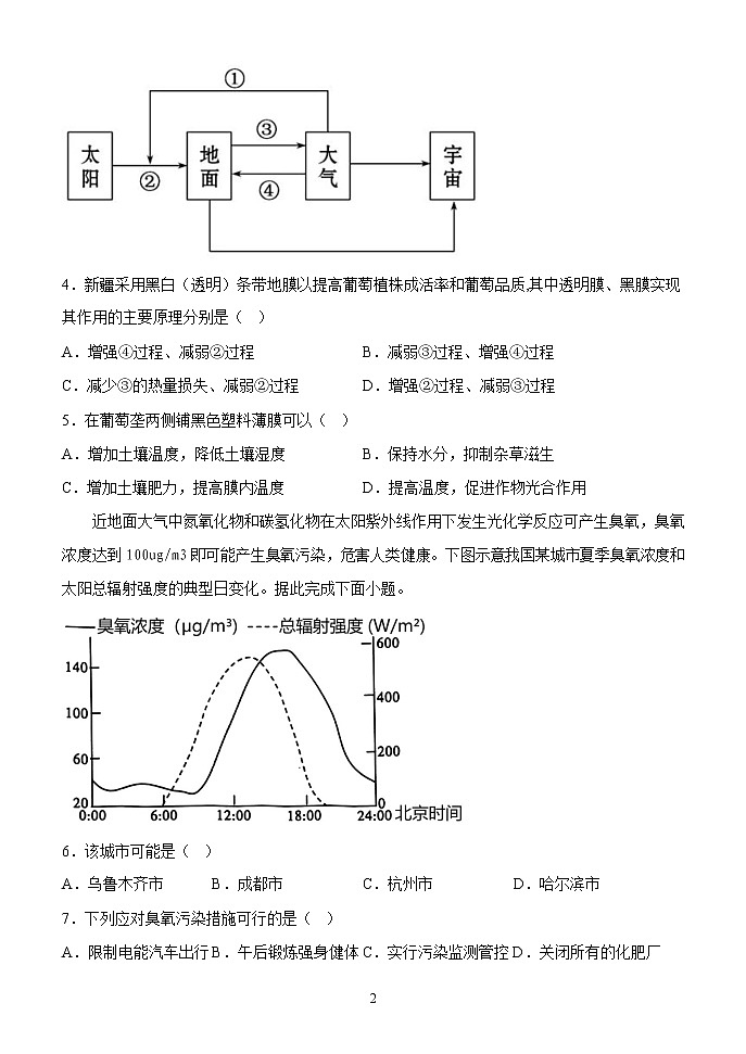 内蒙古赤峰市赤峰二中2022-2023学年高三上学期第二次月考地理试题(含答案)第2页