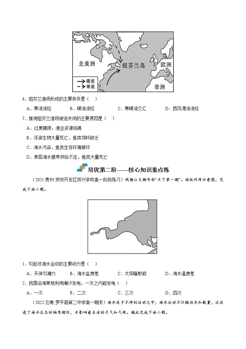 【培优分级练】高中地理(人教版2019)必修第一册 3.3《海水的运动》同步分级练(原卷版)第3页