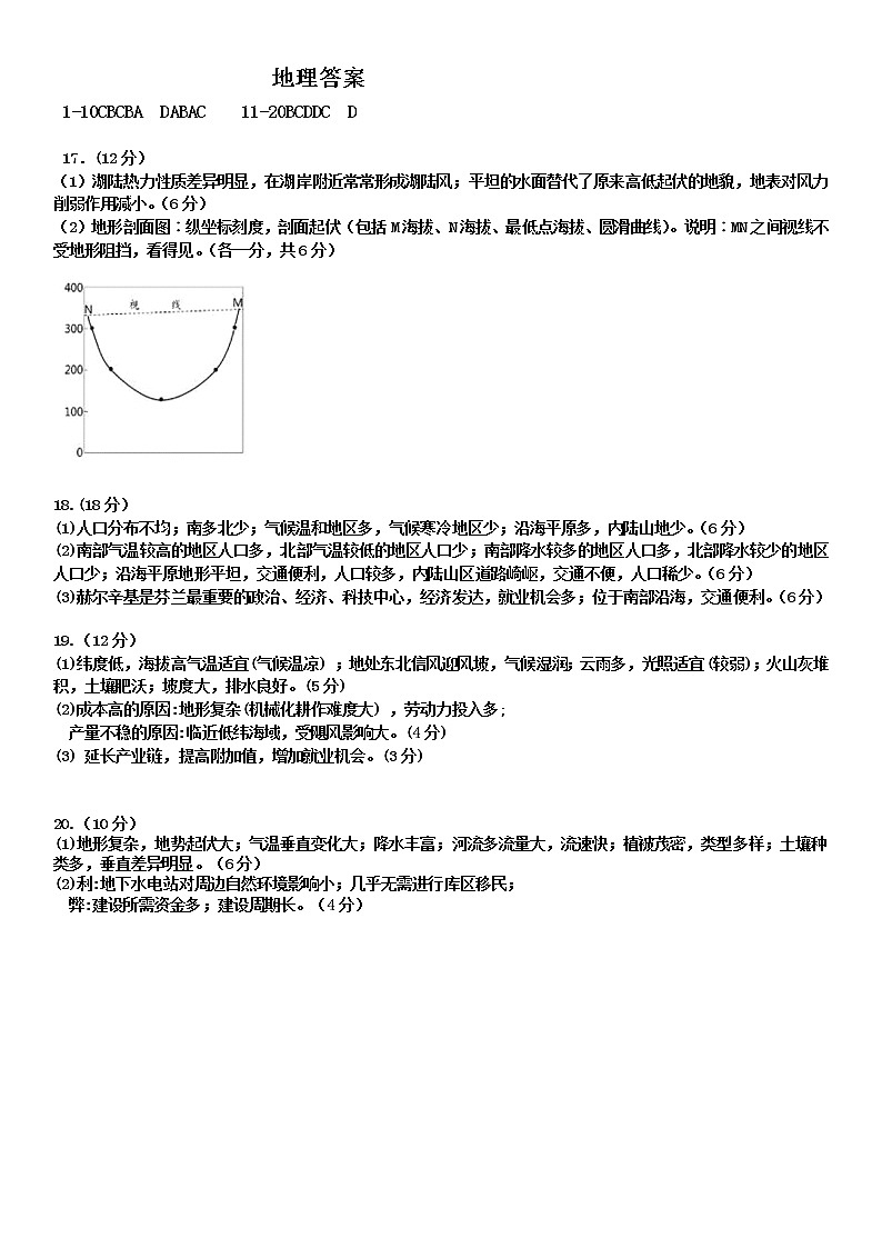 高二地理创新期中答案第1页