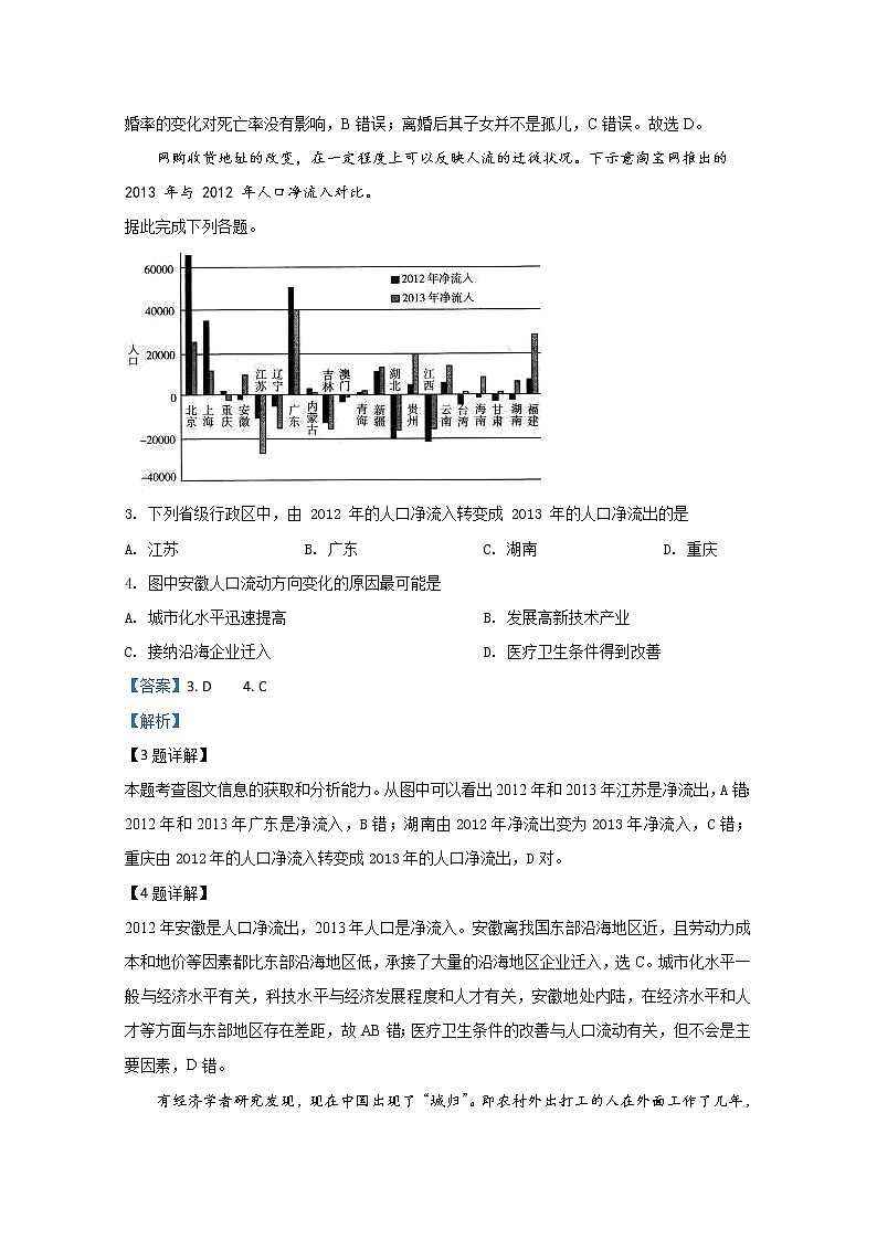 2021【KS5U解析】青銅峽高級中學(xué)高三上學(xué)期期中考試地理試卷含解析第2頁