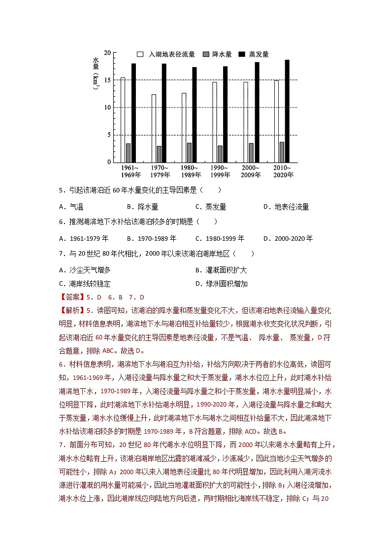 【2018-2022高考真題】高考地理五年真題匯編——專題15《生態(tài)安全與區(qū)域生態(tài)環(huán)境建設》（解析版）（全國卷地區(qū)通用）第3頁