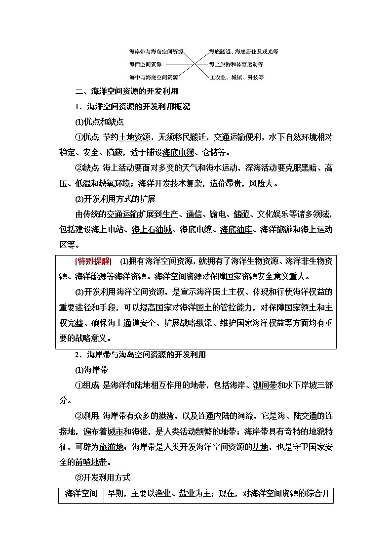 中图版高中地理选择性必修3第2章第3节海洋空间资源与国家安全学案第2页