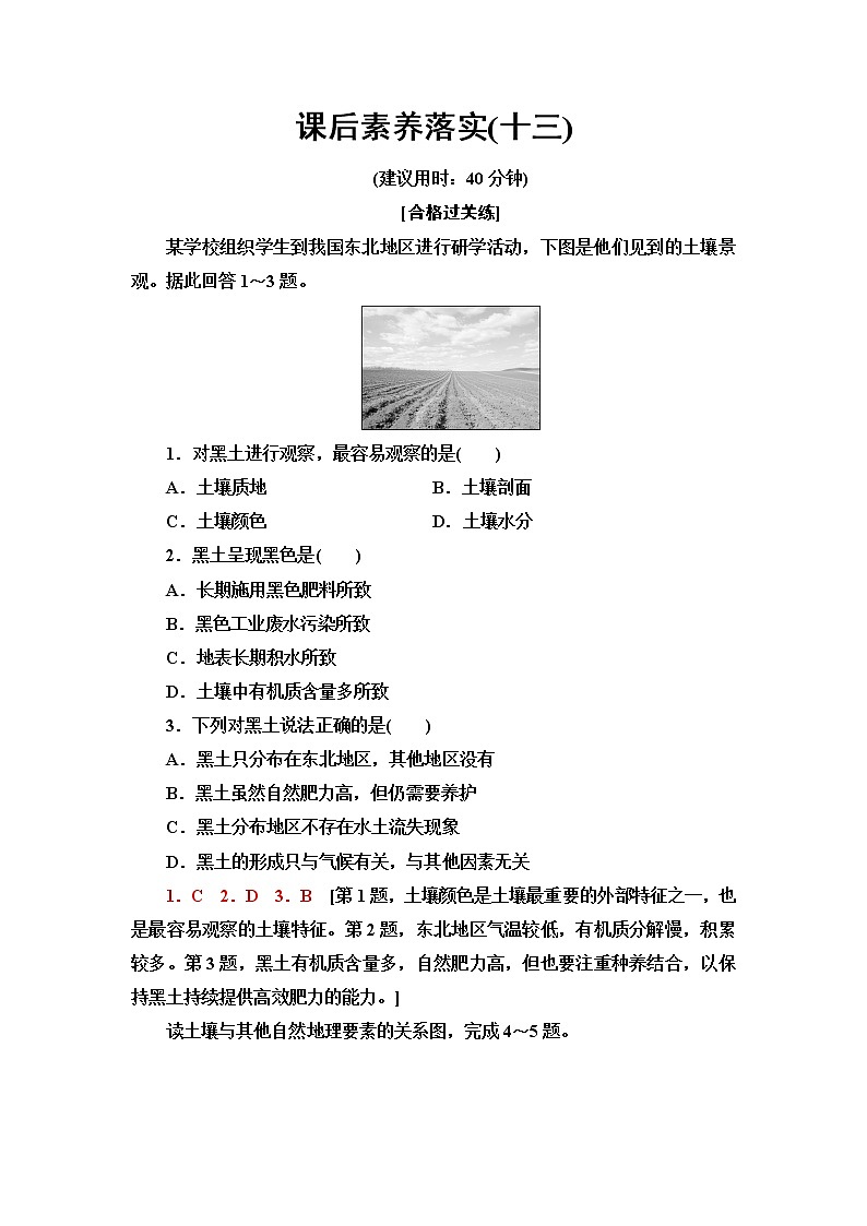 中图版高中地理必修第一册第2章第6节土壤的主要形成因素课件+学案+练习含答案01