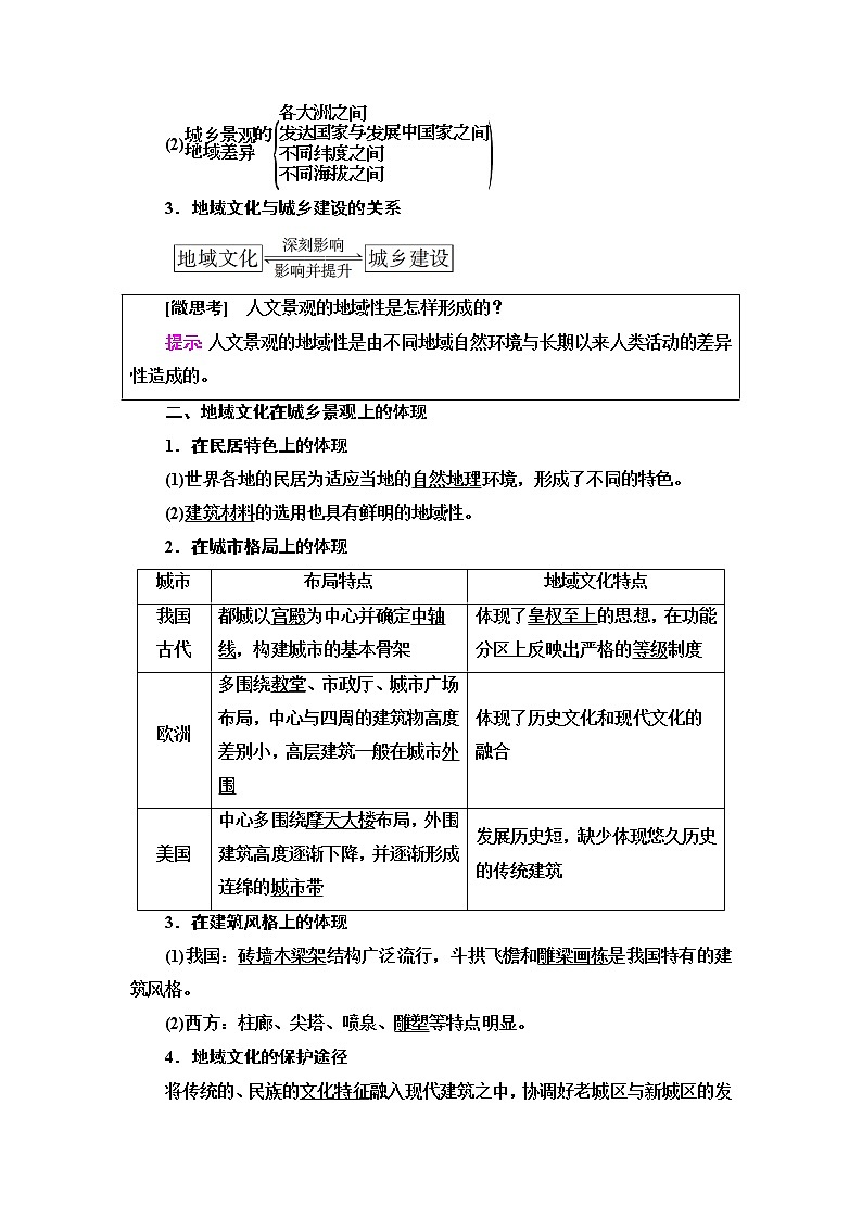 湘教版高中地理必修第二冊第2章第2節(jié)地域文化與城鄉(xiāng)景觀學(xué)案第2頁
