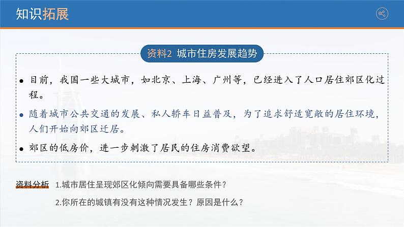 【问题研究】从市中心到郊区,你选择住在哪里高一地理课件(人教版2019必修第二册)08
