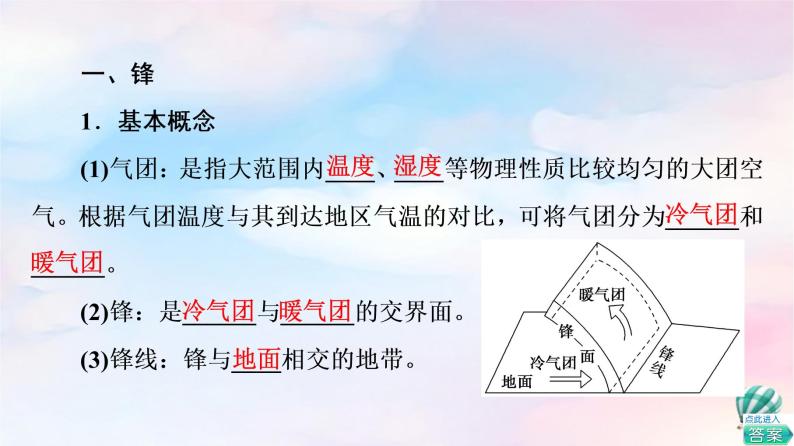 鲁教版高中地理选择性必修1第3单元第1节常见的天气系统课件+学案+练习含答案06