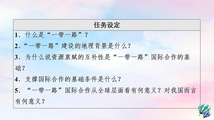 魯教版高中地理選擇性必修2第4單元第3節(jié)國(guó)家之間的合作發(fā)展——以“一帶一路”為例課件第3頁