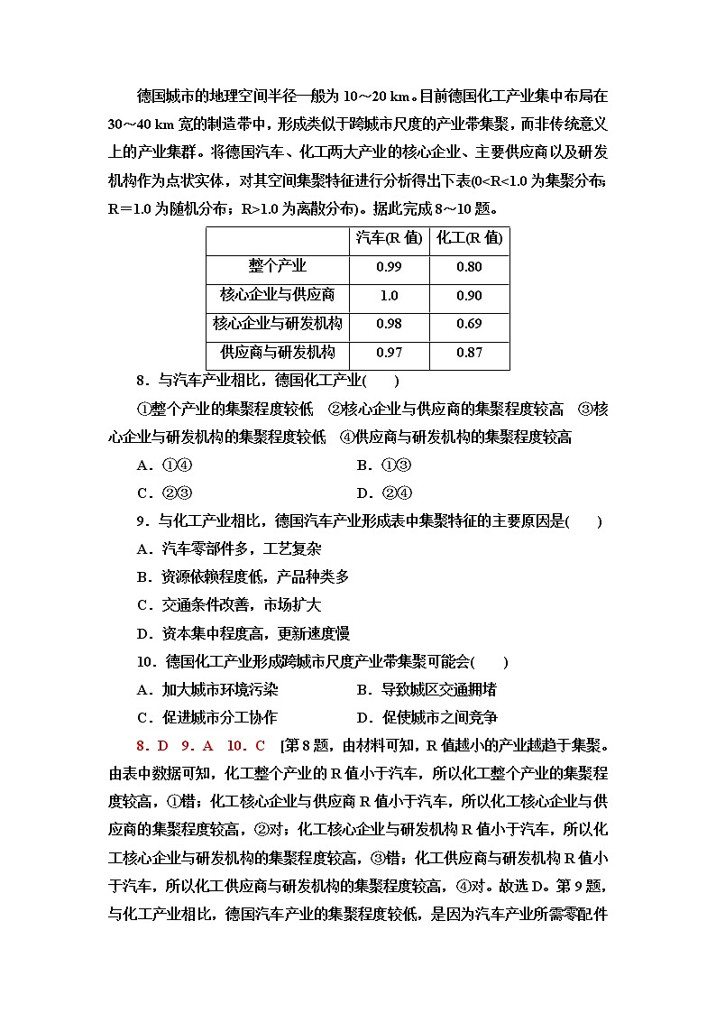 鲁教版高中地理必修第二册课后素养落实10工业的区位选择含答案第3页