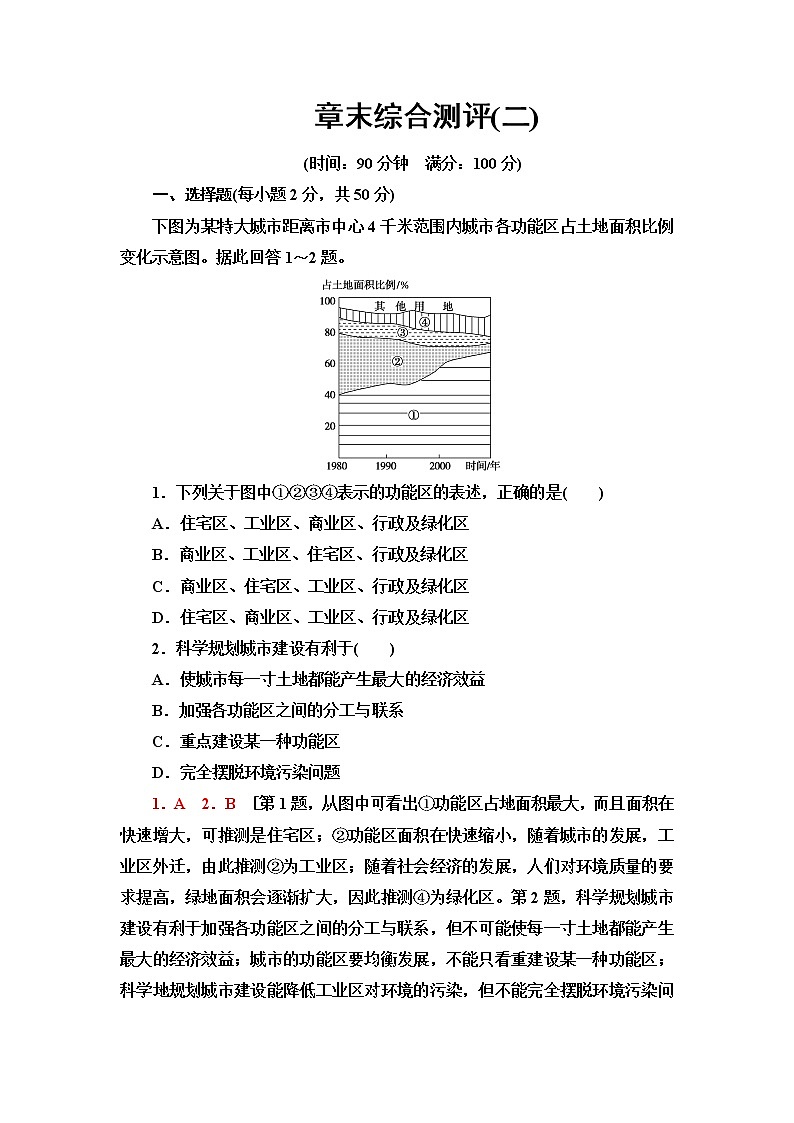 人教版高中地理必修第二册章末综合测评含答案01