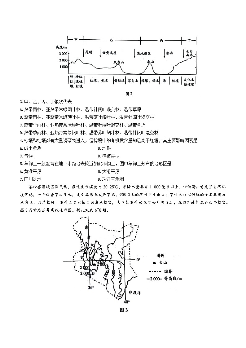 2023海南省高三上学期11月学业水平诊断(一)地理含答案 试卷02