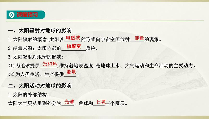 人教版高中地理必修第一冊第一章第二節(jié)太陽對地球的影響課件第2頁