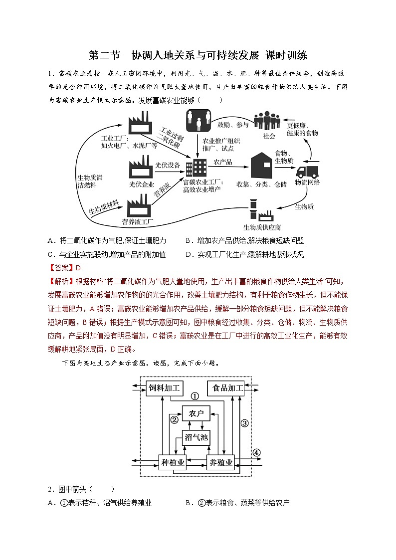 5.2 协调人地关系与可持续发展 精选练习 高一地理中图版必修第二册同步备课系列第1页