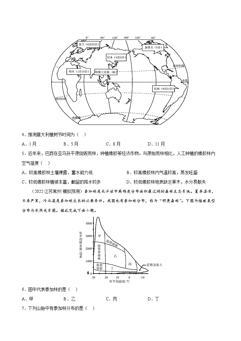 【备战2023高考】地理考点全复习——18《植被》精选题(含解析)(新教材新高考)02