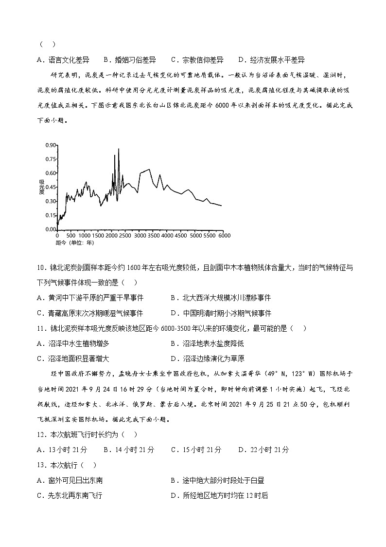 2022届福建师范大学附属中学高三模拟考(考前最后一卷)地理试题含解析第3页